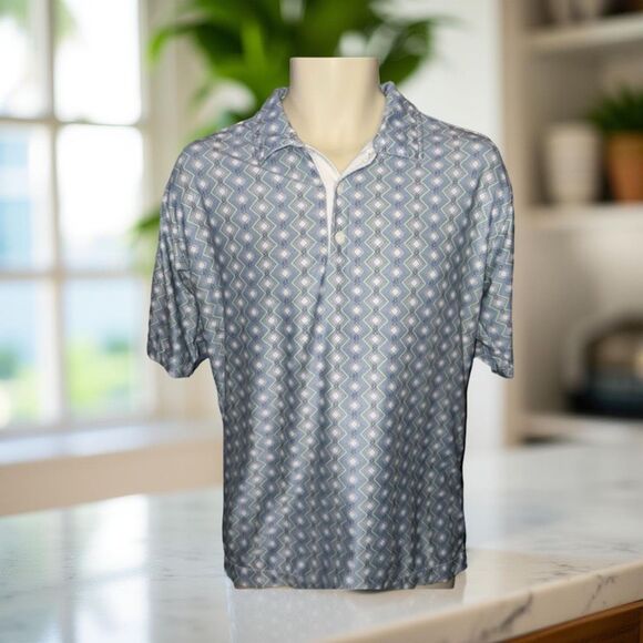 Nike Dri Fit UV Golf Pattern Polo Size Medium #103 - Picture 1 of 9